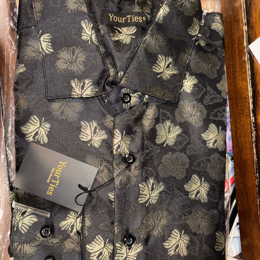 Black Floral Dress Shirt